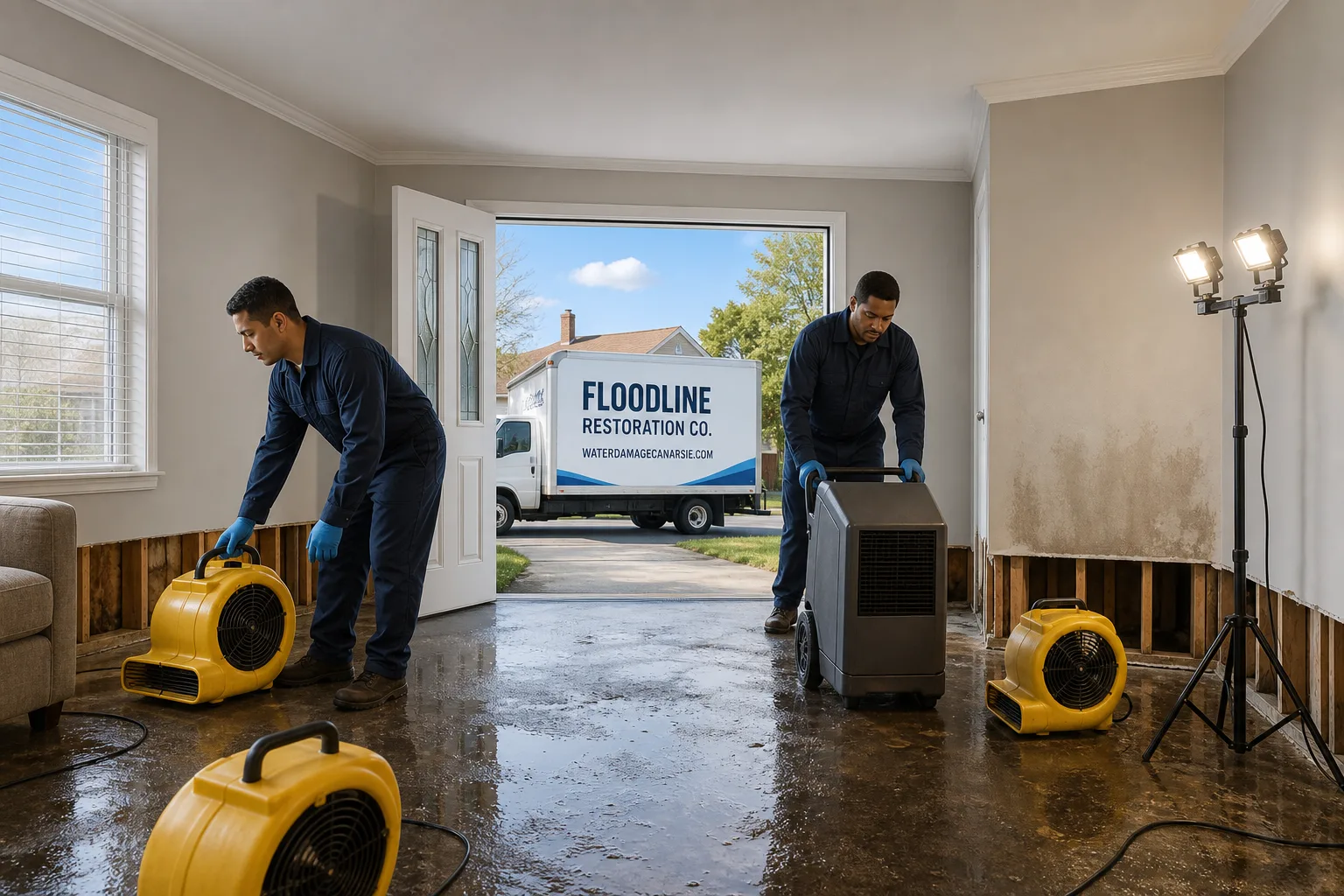 Floodline Restoration Co. damage restoration team